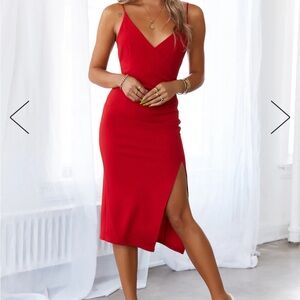 Beautiful Red Midi Dress